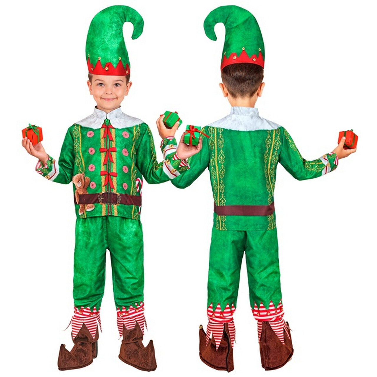 Op deze afbeelding zie je een Kostuums, van het merk Widmann. Twinkeltoes Timmy Elf Kind Kostuum