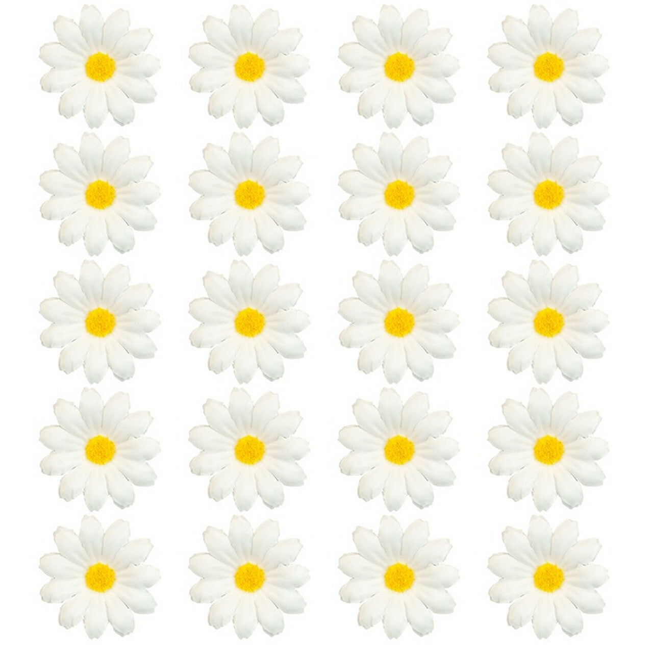 Op deze afbeelding zie je een Decoratie, van het merk Widmann. Madeliefjes Witte Bloemendecoratie 20 Stuks