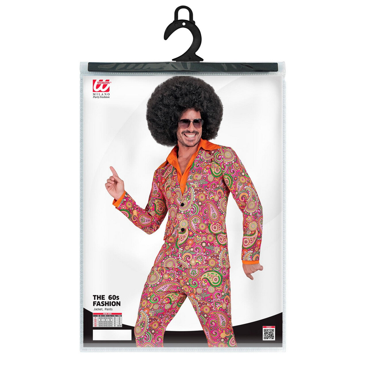 Op deze afbeelding zie je een Kostuums, van het merk Widmann. So Into The 60s Patrick Paisley 2delig Man Kostuum
