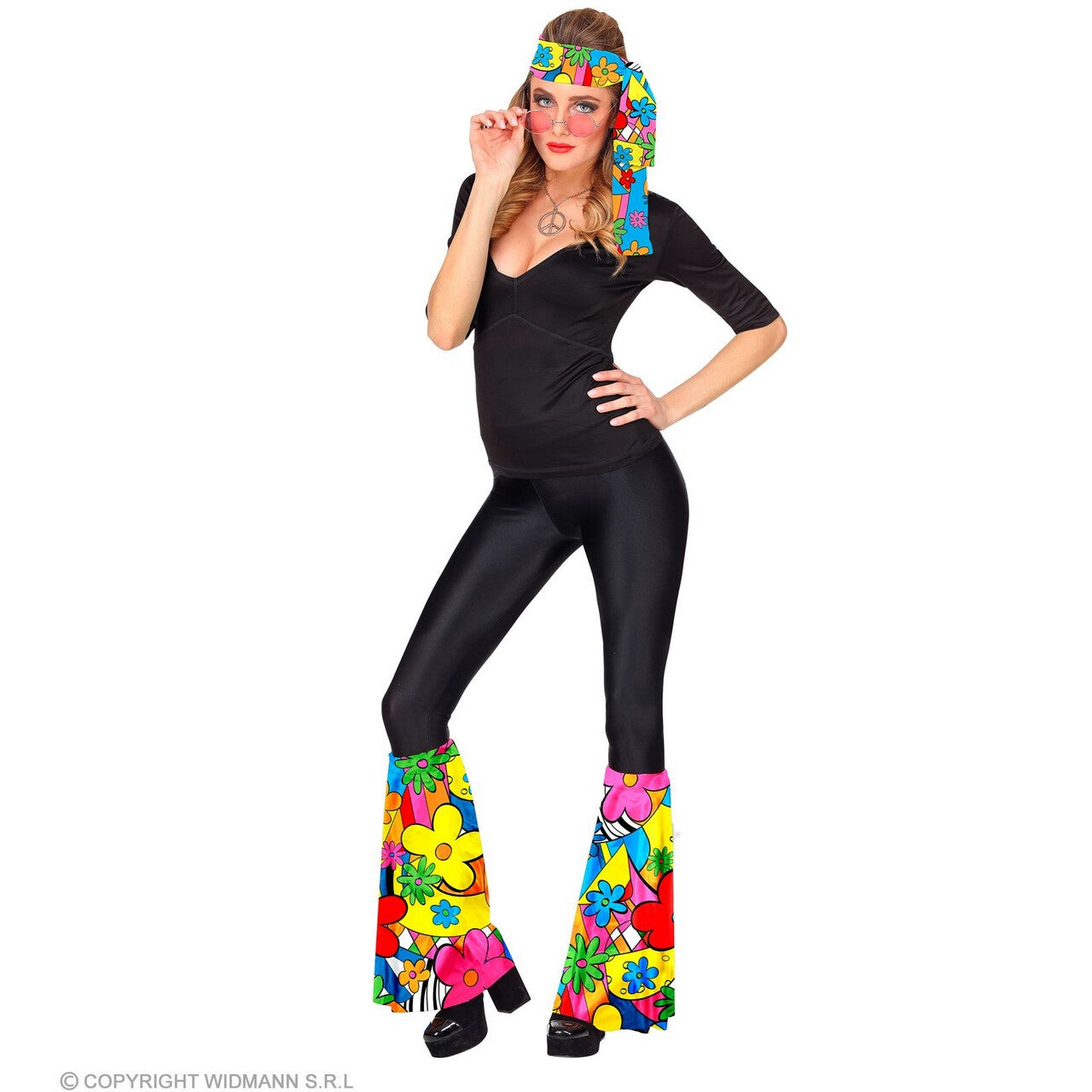 Op deze afbeelding zie je een Accessoires, van het merk Widmann. Jaren 60 Set Kleurrijke Hippie Flavour