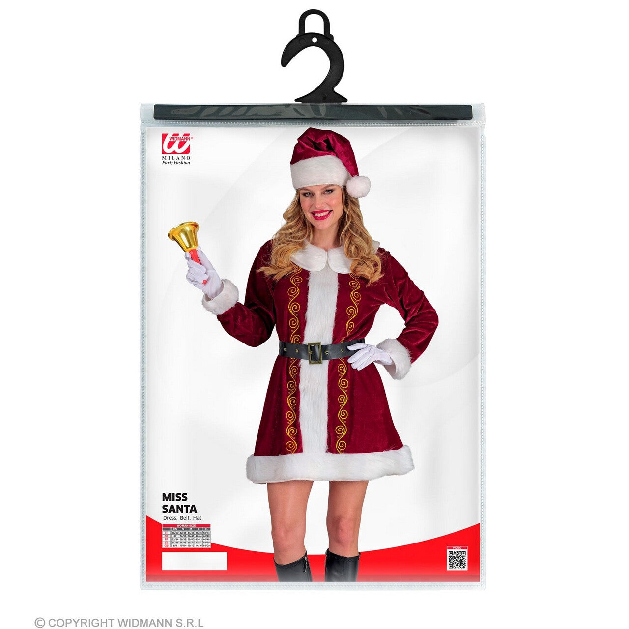 Op deze afbeelding zie je een Kostuums, van het merk Widmann. Mrs. Sweet Claus Vrouw Kostuum