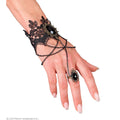 Kanten Armband Met Ring & Zwarte Steen
