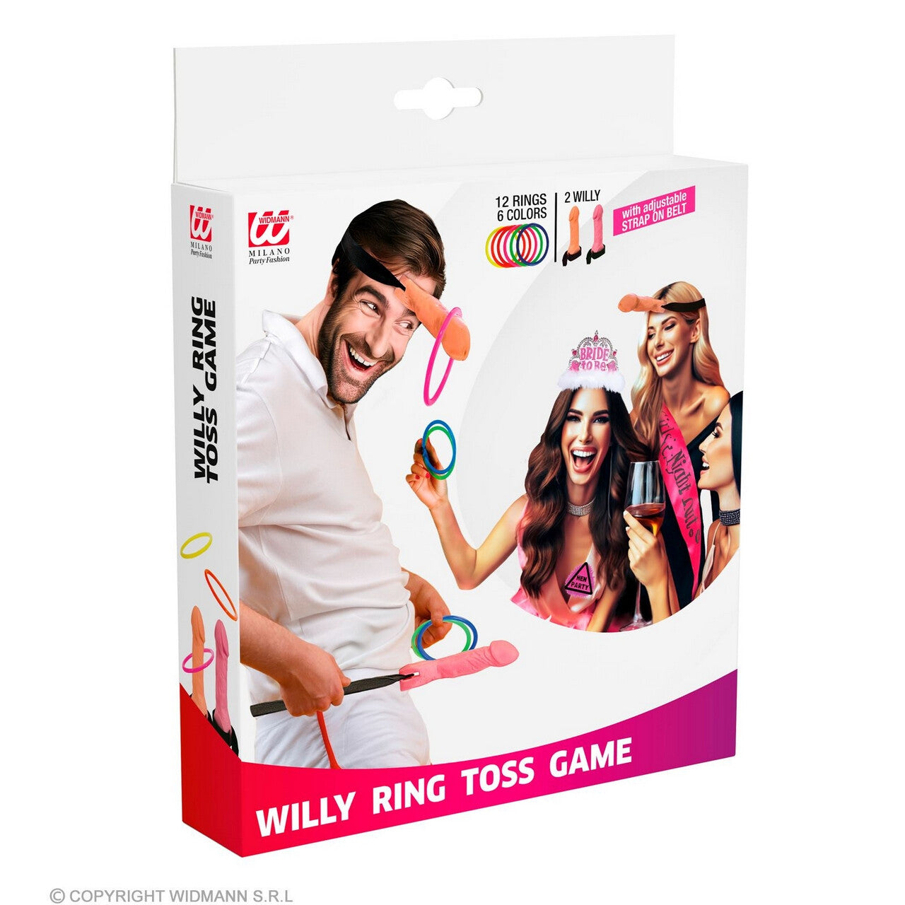 Op deze afbeelding zie je een Accessoires, van het merk Widmann. Vrijgezellige Piemel Ringenspel