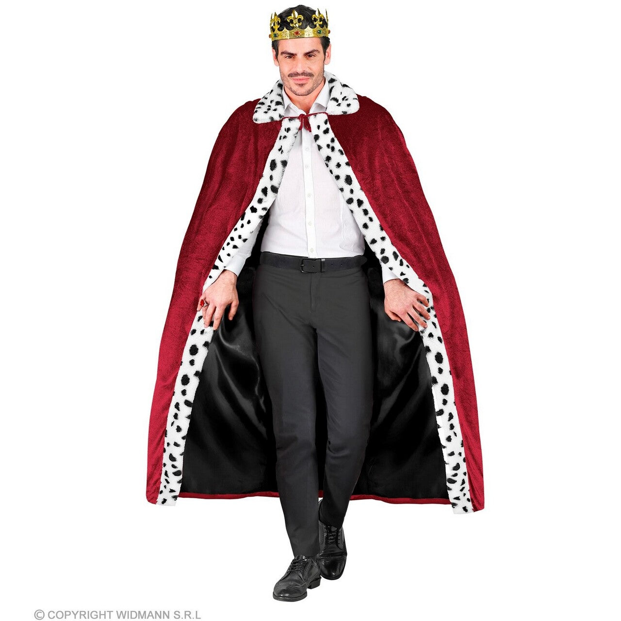 Op deze afbeelding zie je een Kostuums, van het merk Widmann. Donkerrode Koninklijk Cape 140 Centimeter Kostuum