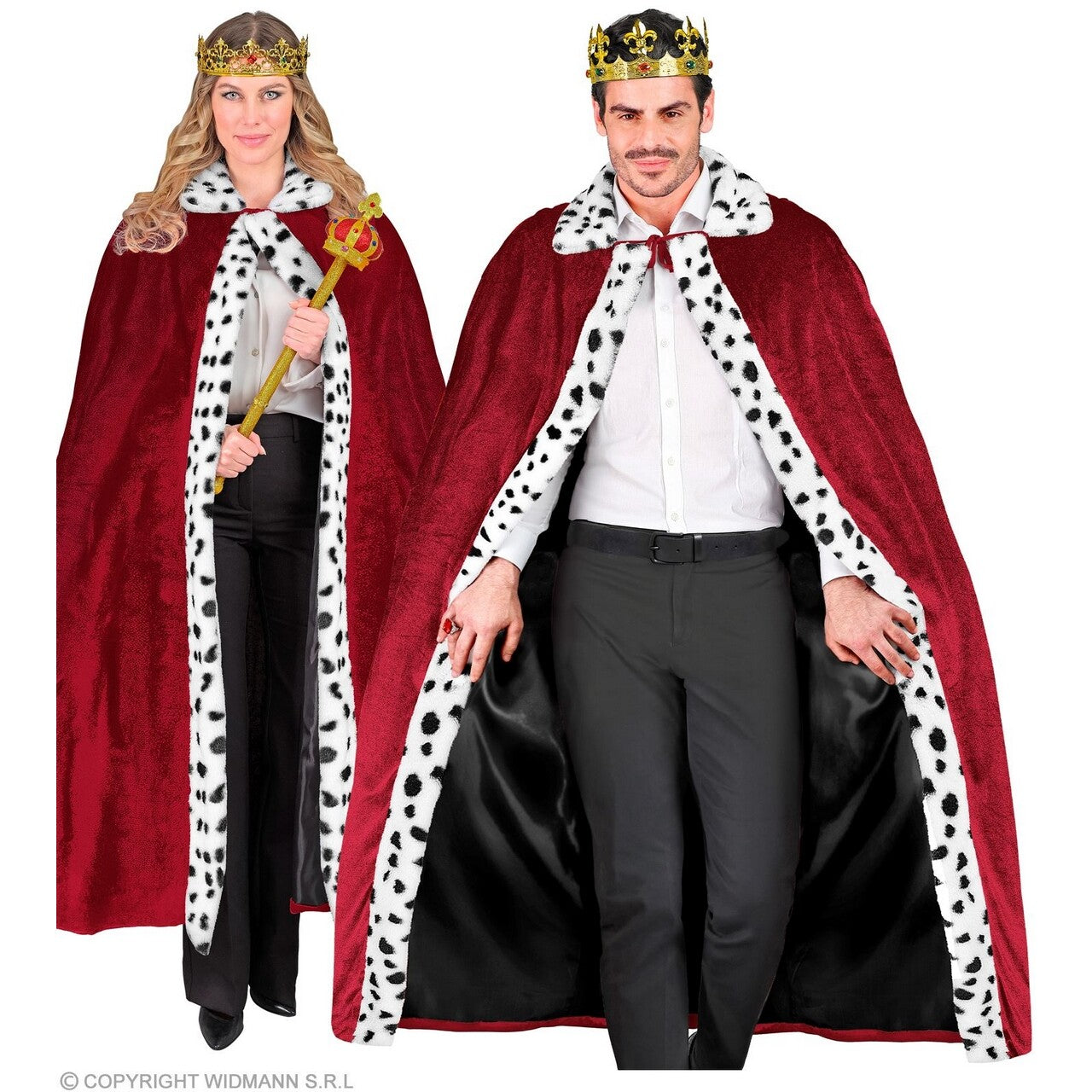 Op deze afbeelding zie je een Kostuums, van het merk Widmann. Donkerrode Koninklijk Cape 140 Centimeter Kostuum