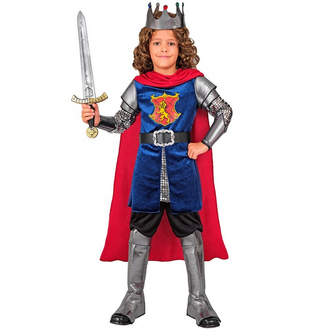 Op deze afbeelding zie je een Kostuums, van het merk Widmann. Ridder Koning Van Leeuwenkuil Jongen Kostuum