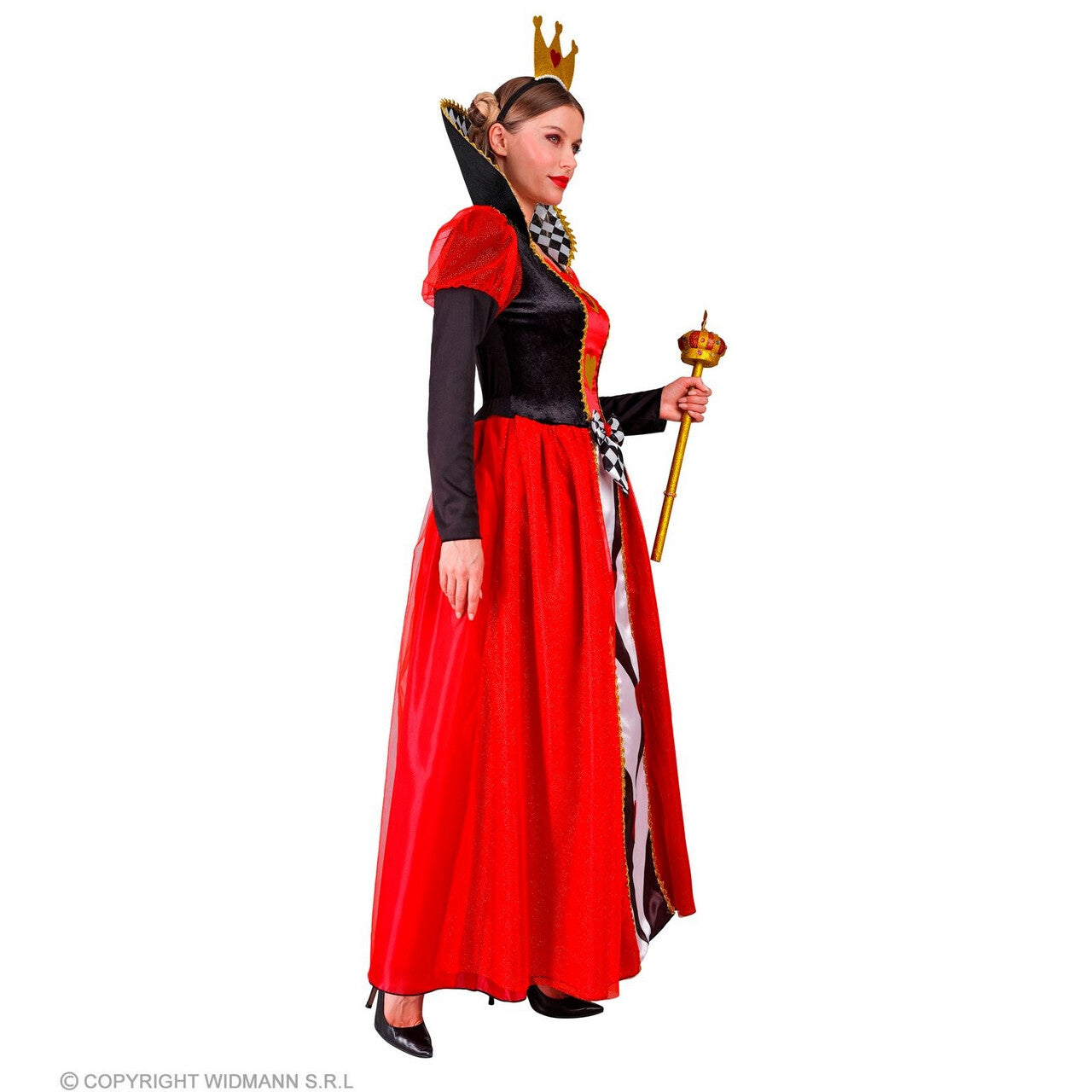 Op deze afbeelding zie je een Kostuums, van het merk Widmann. Hartenkoningin Game Of Hearts Vrouw Kostuum