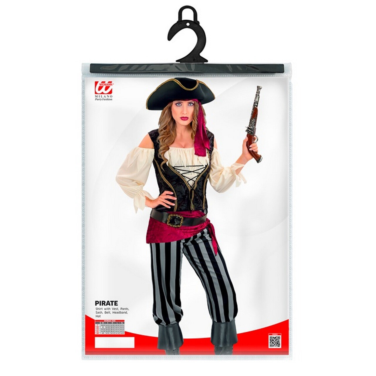 Op deze afbeelding zie je een Kostuums, van het merk Widmann. Beruchte Pirate Schatroof Vrouw Kostuum