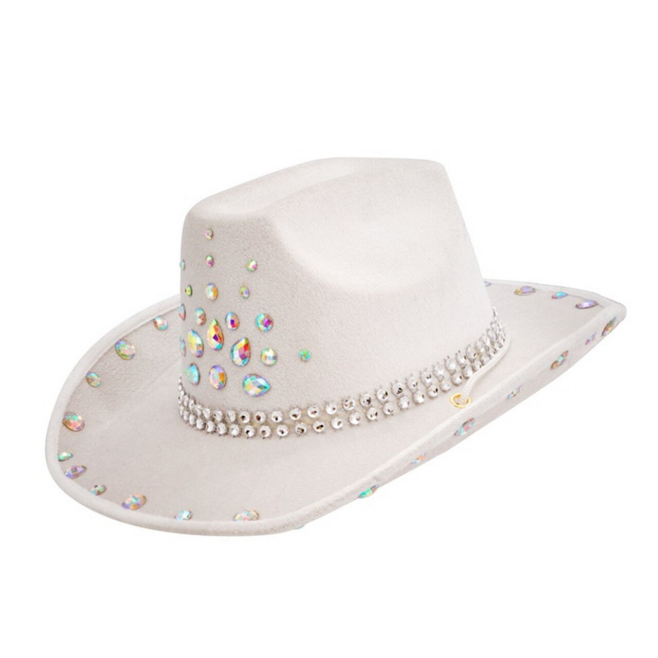 Op deze afbeelding zie je een Accessoires, van het merk Widmann. Cowboy Hoed Carter Wit Met Diamanten