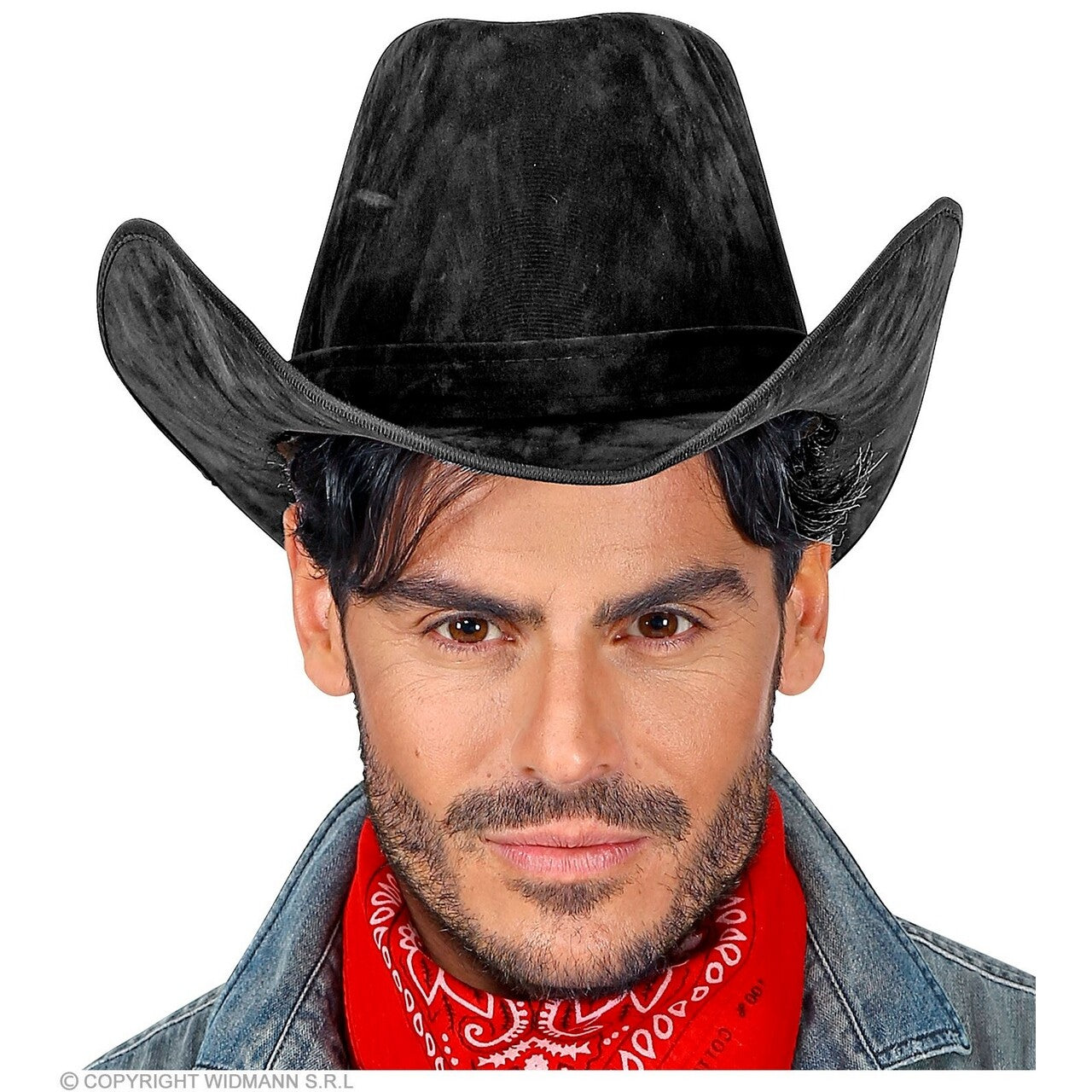 Op deze afbeelding zie je een Accessoires, van het merk Widmann. Coyboyhoed Zwart Suede Look