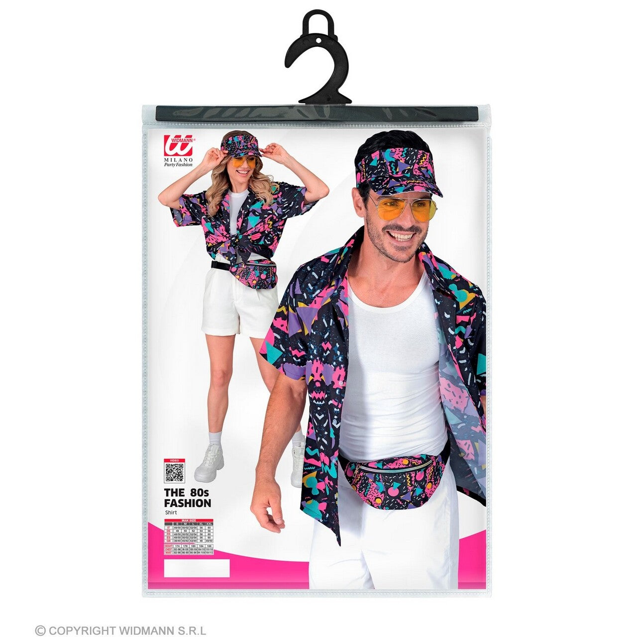 Op deze afbeelding zie je een Kostuums, van het merk Widmann. 80s Shirt Dancefloor Hero