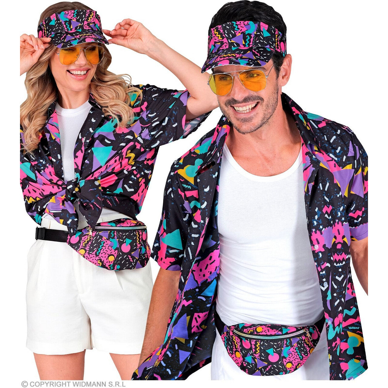 Op deze afbeelding zie je een Accessoires, van het merk Widmann. 80s Zonneklep En Heuptasje Dancefloor Hero