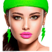 Op deze afbeelding zie je een Accessoires, van het merk Widmann. 80s Oorbellen Bliksem Neon Groen