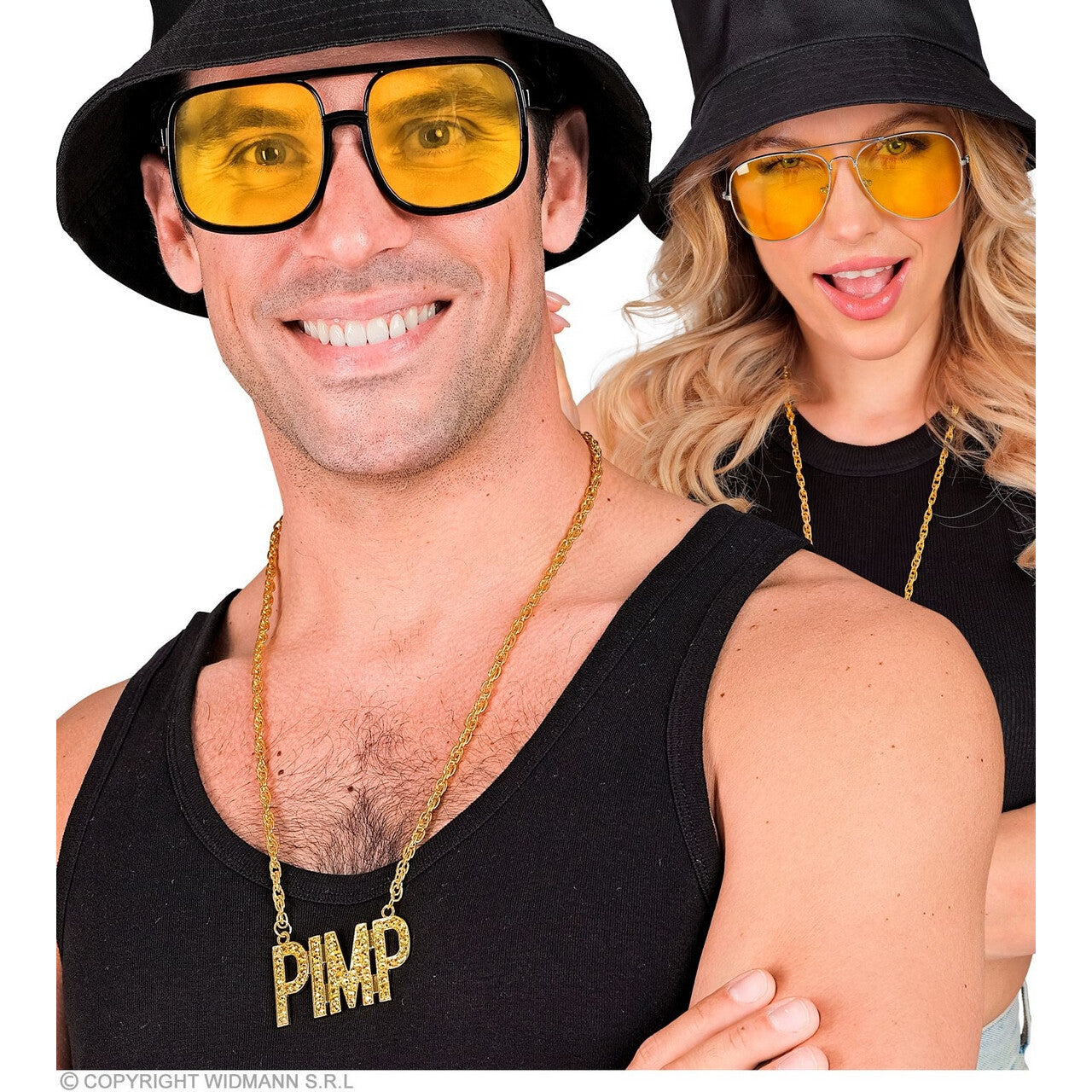 Op deze afbeelding zie je een Accessoires, van het merk Widmann. Ketting Pimp Goud 65 Cm