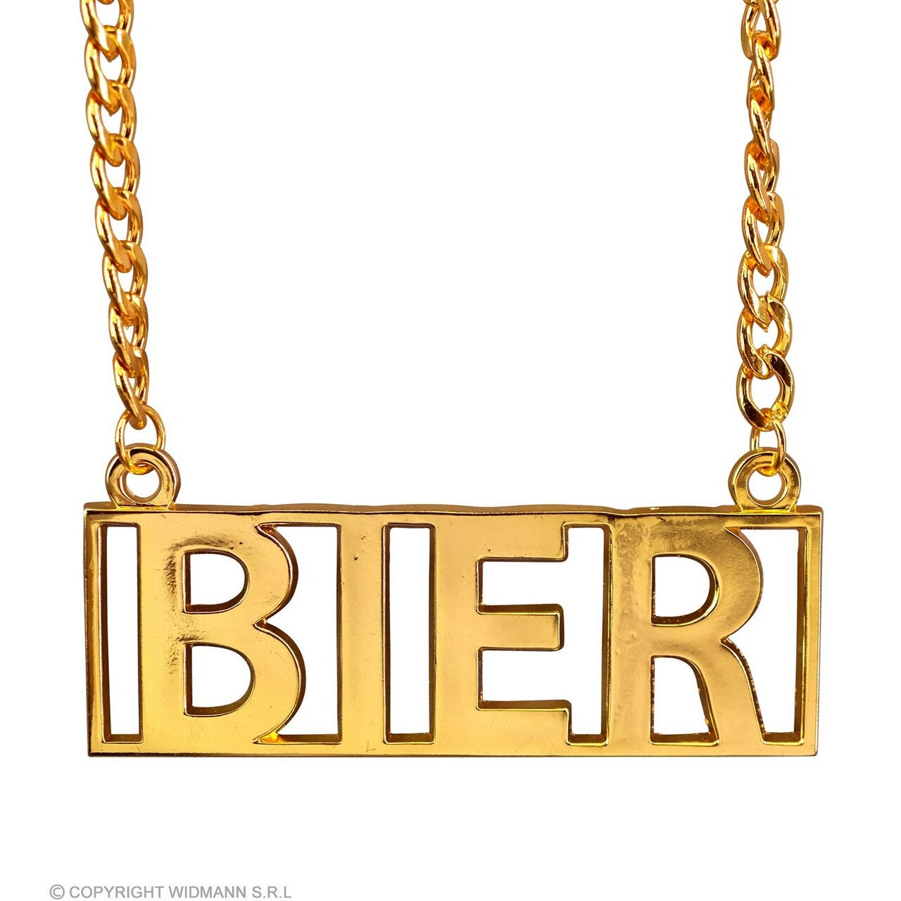 Op deze afbeelding zie je een Accessoires, van het merk Widmann. Ketting Bier Goud 65 Cm