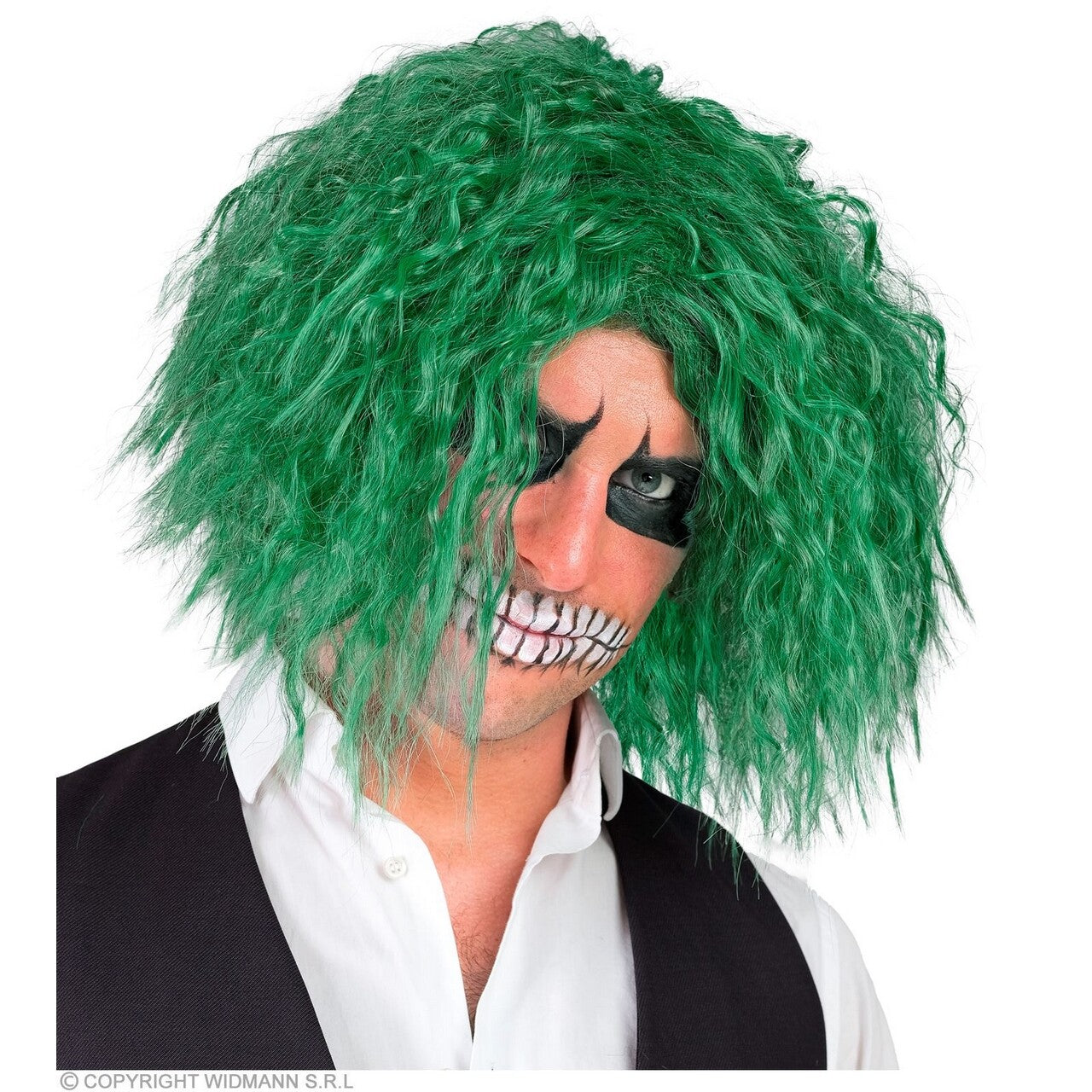 Op deze afbeelding zie je een Accessoires, van het merk Widmann. Pruik Enge Joker Clown Groen