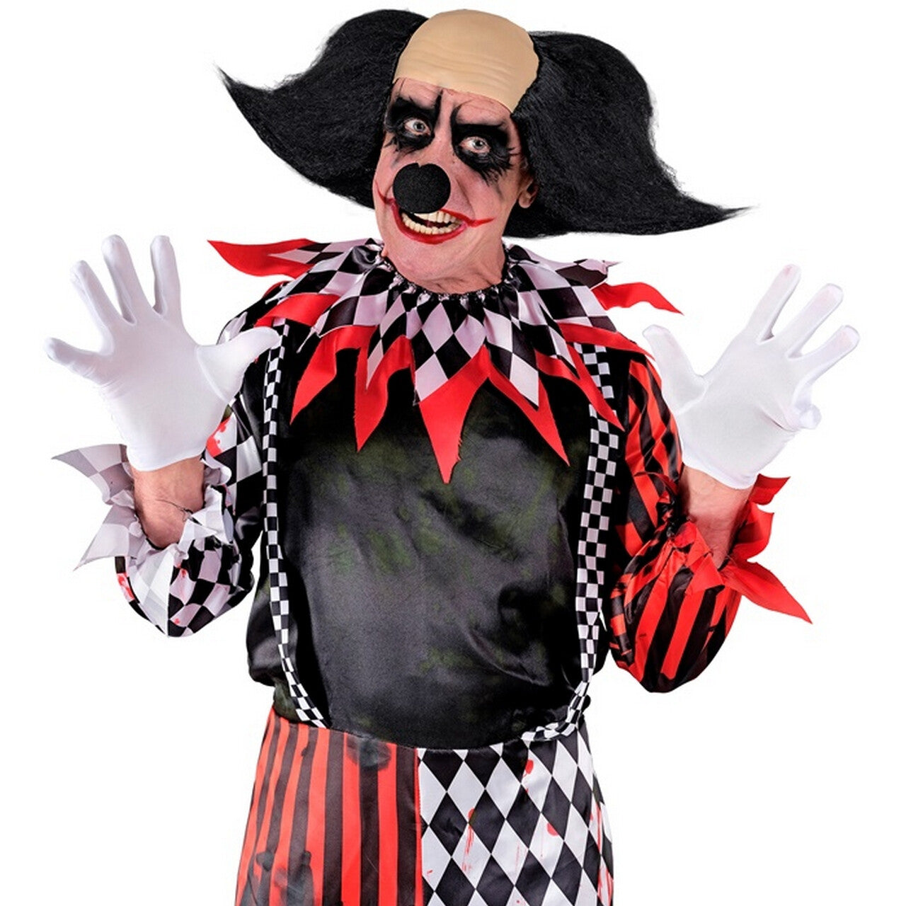 Op deze afbeelding zie je een Accessoires, van het merk Widmann. Pruik Met Kaal Hoofd Clown Sinister