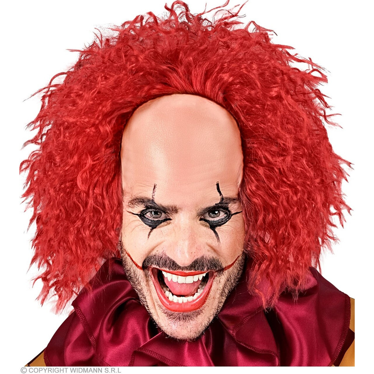 Op deze afbeelding zie je een Accessoires, van het merk Widmann. Groot Voorhoofd Met Haar Enge Clown Rood