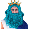 Blauwe Pruik Zee Koning Poseidon Neptunes