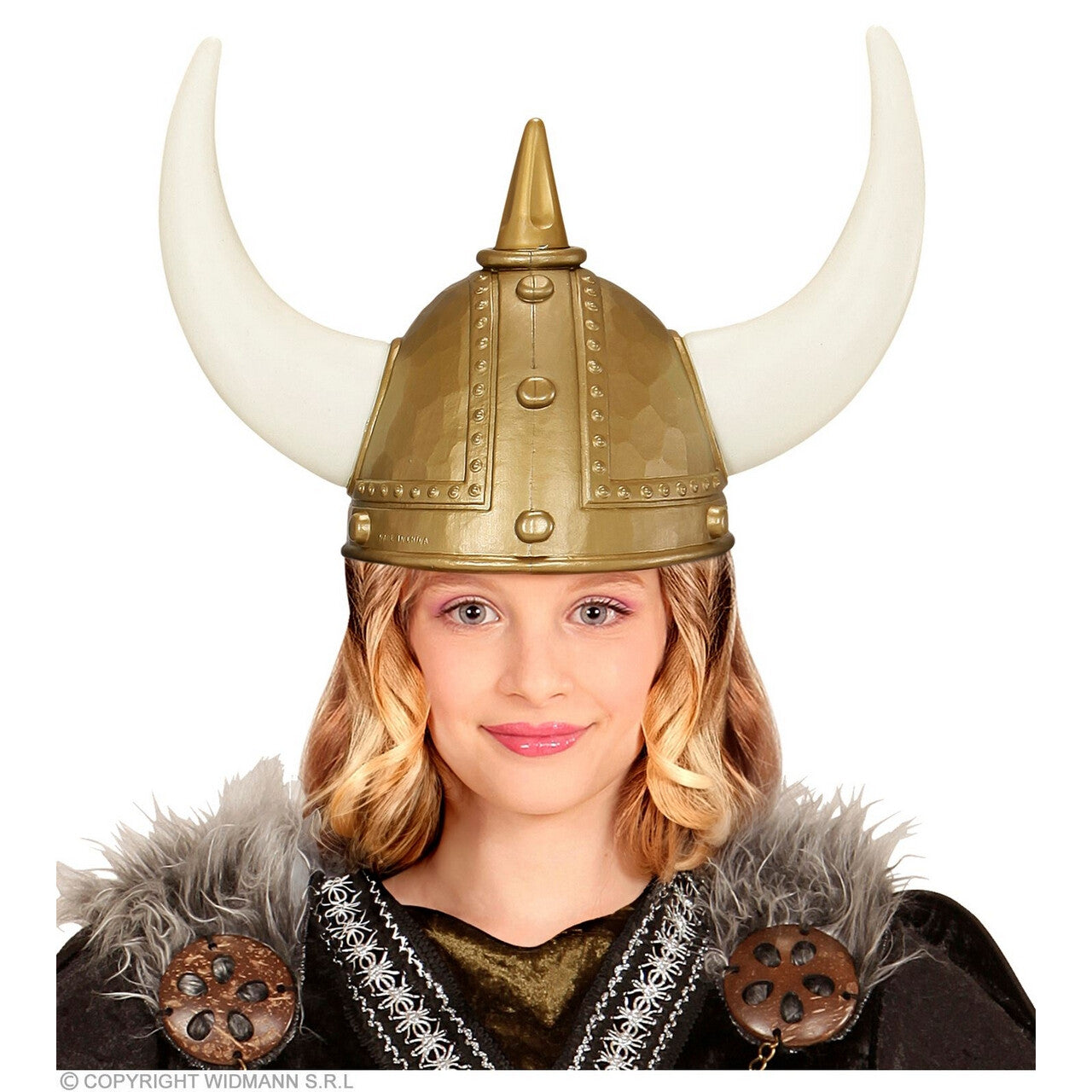 Op deze afbeelding zie je een Accessoires, van het merk Widmann. Viking Helm Met Hoorntjes Kind