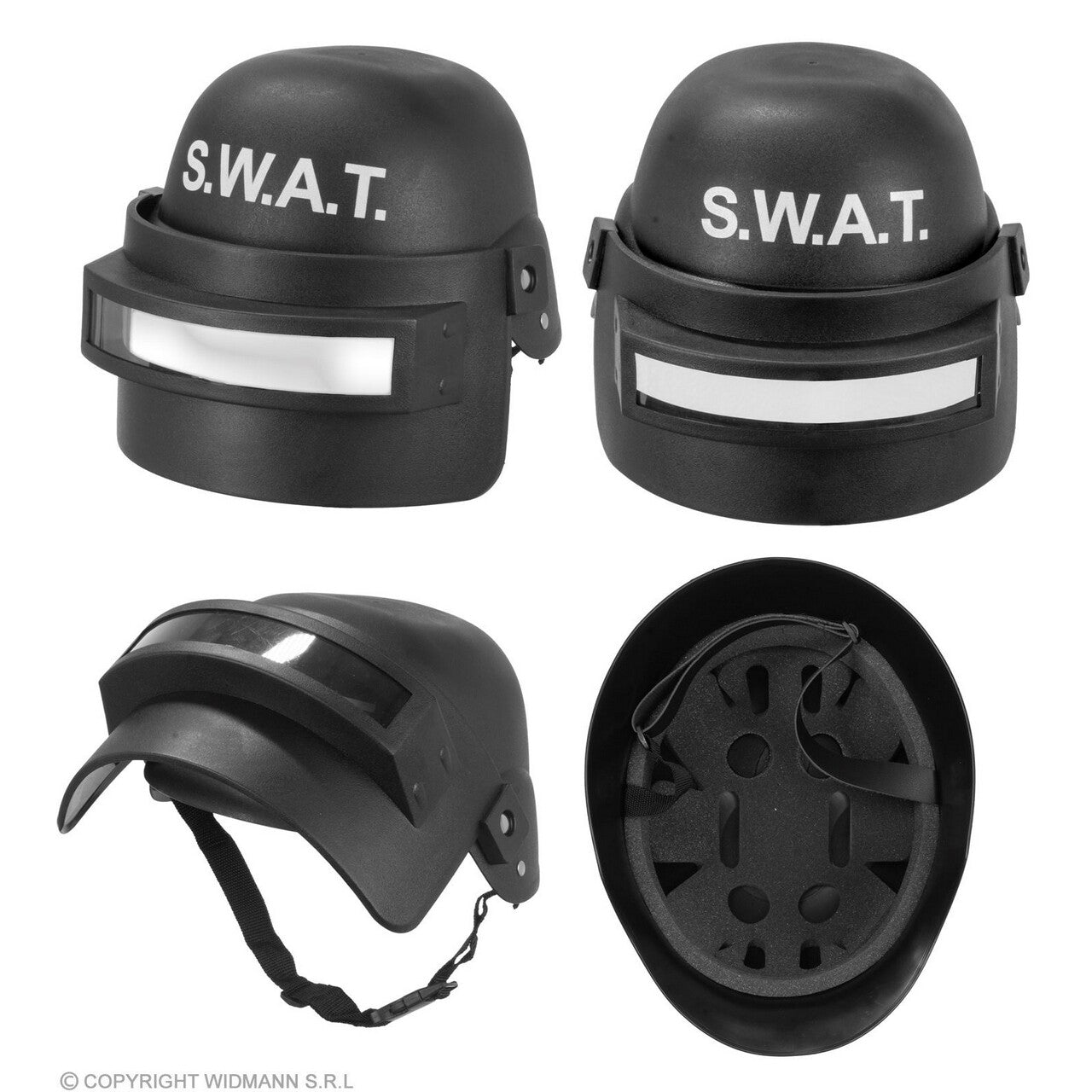 Op deze afbeelding zie je een Accessoires, van het merk Widmann. S.w.a.t. Helm Met Vizier Kind