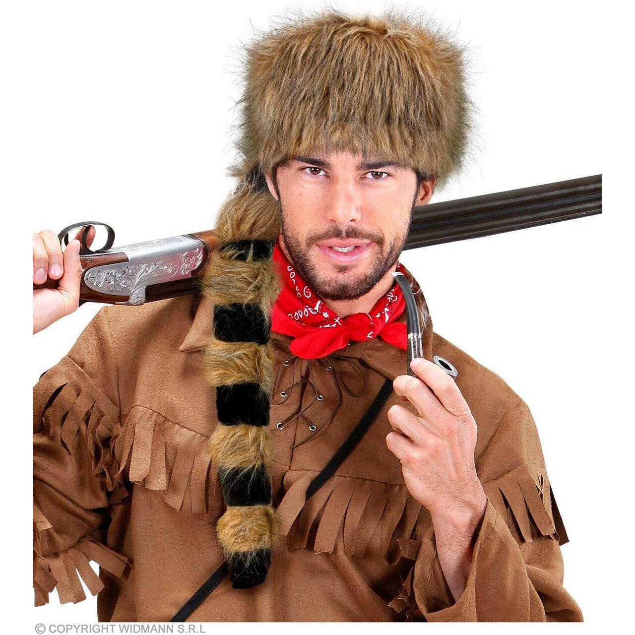 Op deze afbeelding zie je een Accessoires, van het merk Widmann. Jagers Muts Bruin Met Staart