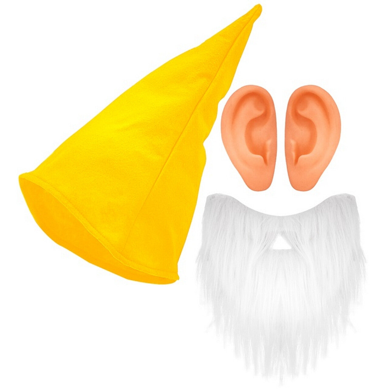 Op deze afbeelding zie je een Accessoires, van het merk Widmann. Kabouter Set Geel Driedelig
