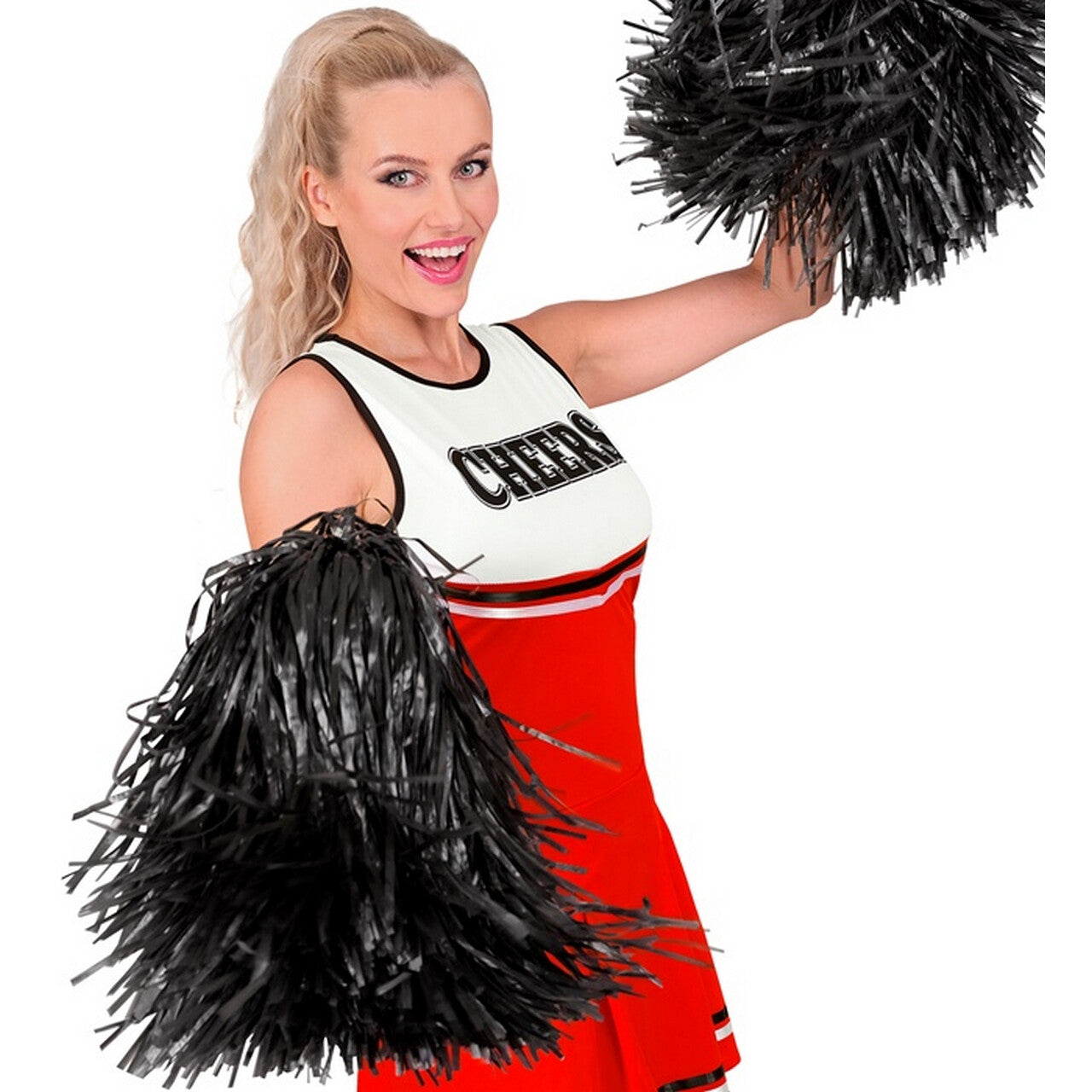 Op deze afbeelding zie je een Accessoires, van het merk Widmann. Cheerleader Pom Pom Zwart 1 Stuk