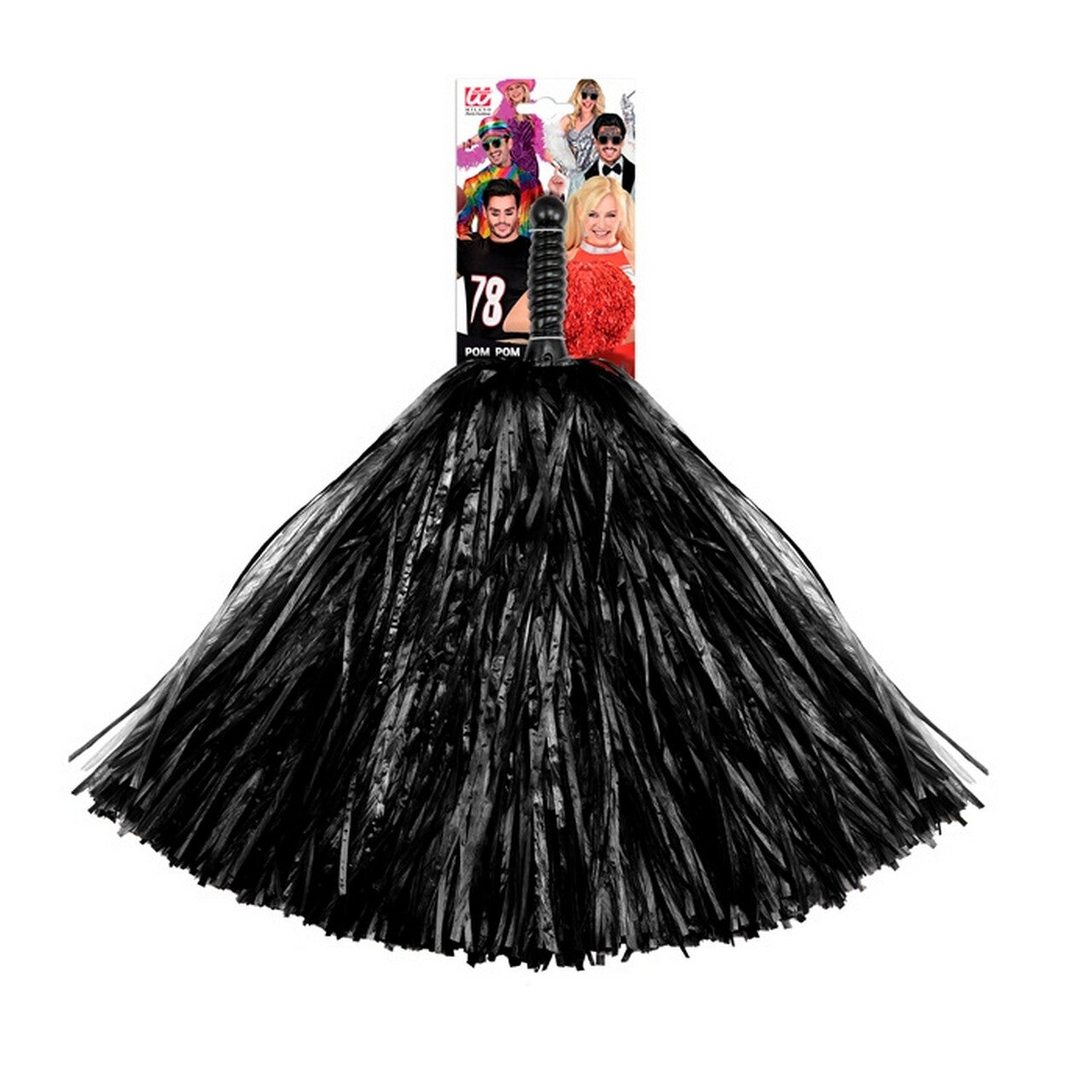 Op deze afbeelding zie je een Accessoires, van het merk Widmann. Cheerleader Pom Pom Zwart 1 Stuk