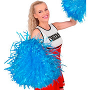 Op deze afbeelding zie je een Accessoires, van het merk Widmann. Cheerleader Pom Pom Blauw 1 Stuk