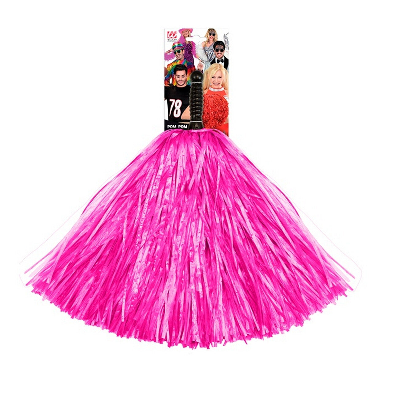 Op deze afbeelding zie je een Accessoires, van het merk Widmann. Cheerleader Pom Pom Roze 1 Stuk