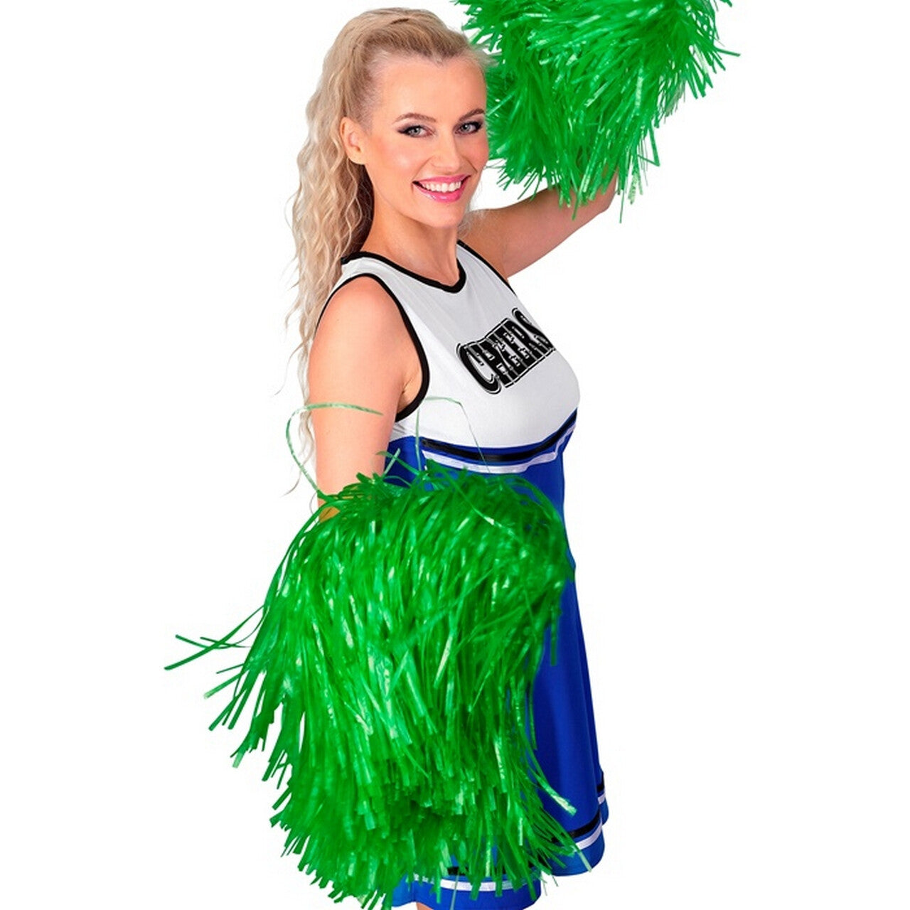Op deze afbeelding zie je een Accessoires, van het merk Widmann. Cheerleader Pom Pom Groen 1 Stuk