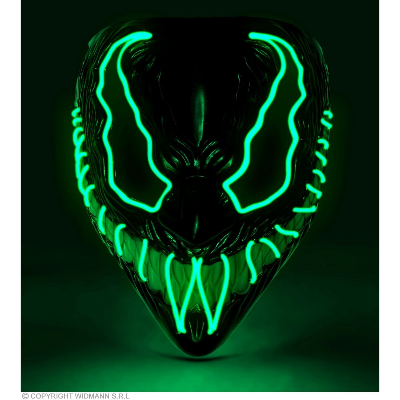 Op deze afbeelding zie je een Accessoires, van het merk Widmann. Masker Venom Monster Met Groen Licht
