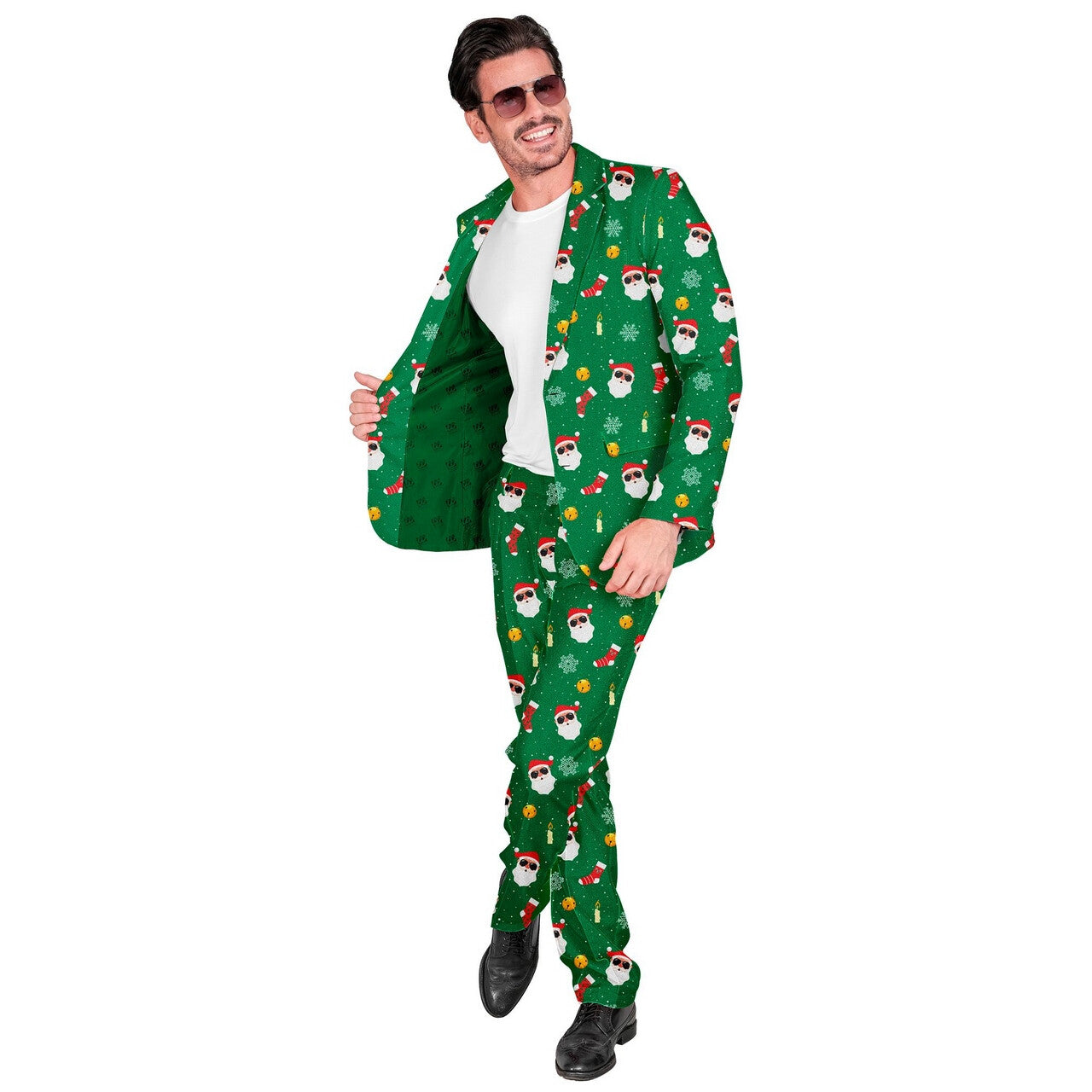 Op deze afbeelding zie je een Kostuums, van het merk Widmann. Xmas Cool Santa Man Kostuum