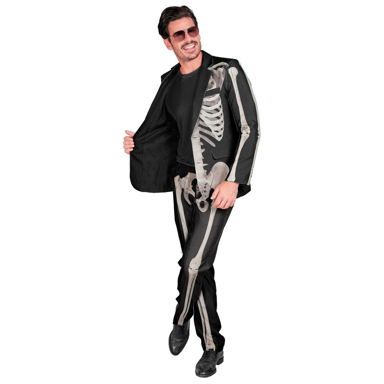 Op deze afbeelding zie je een Kostuums, van het merk Widmann. Dry Bones Skeleton Man Kostuum