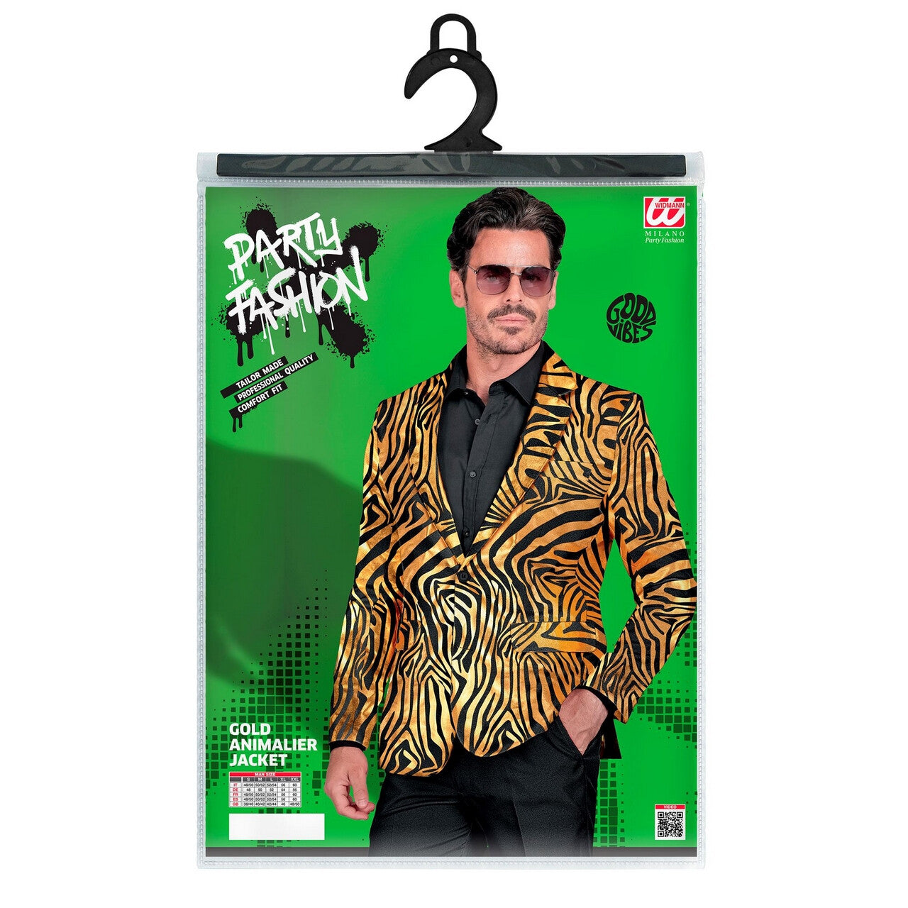 Op deze afbeelding zie je een Kostuums, van het merk Widmann. Gouden Wild And Out Colbert Man