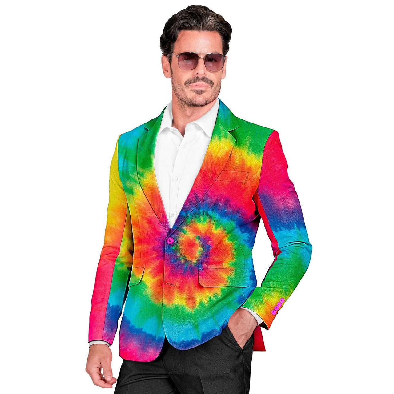 Op deze afbeelding zie je een Kostuums, van het merk Widmann. Kleur Bom Hippie Colbert Man