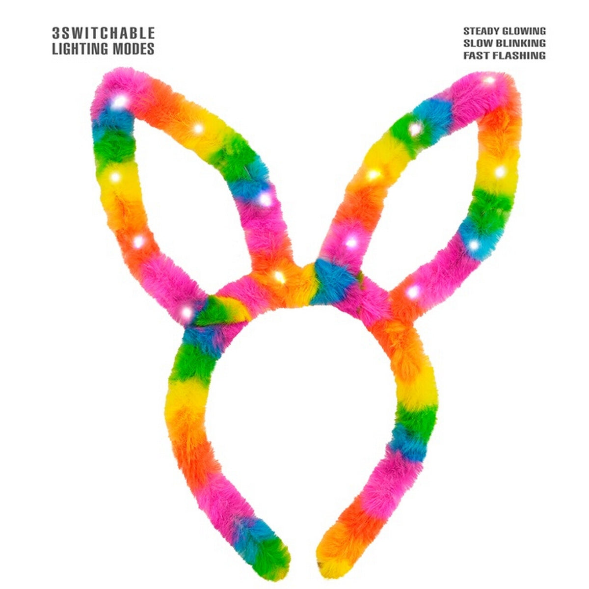 Op deze afbeelding zie je een Accessoires, van het merk Widmann. Hoofdband Gekleurde Funny Bunny Met Licht