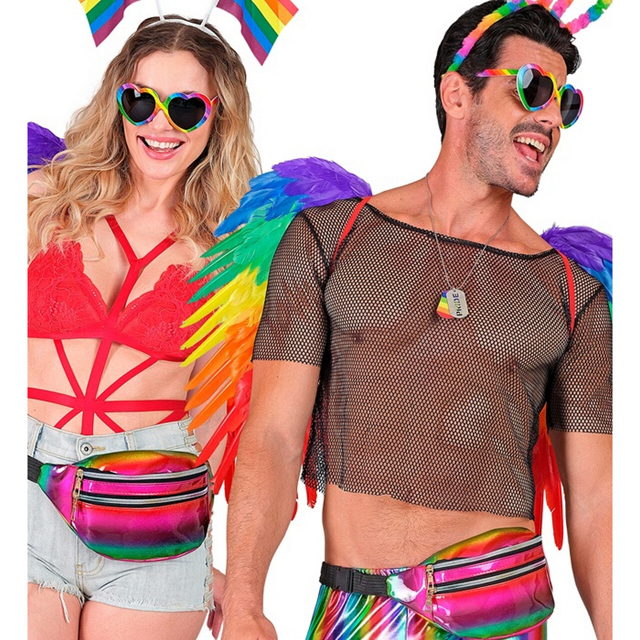 Op deze afbeelding zie je een Accessoires, van het merk Widmann. Enorm Foute Gekleurde Heuptas