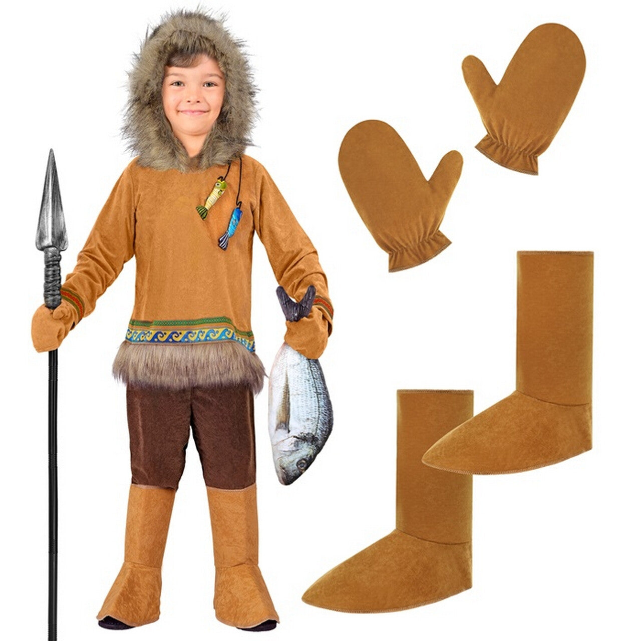 Op deze afbeelding zie je een Kostuums, van het merk Widmann. Kleine Minik Inuk Kind Kostuum