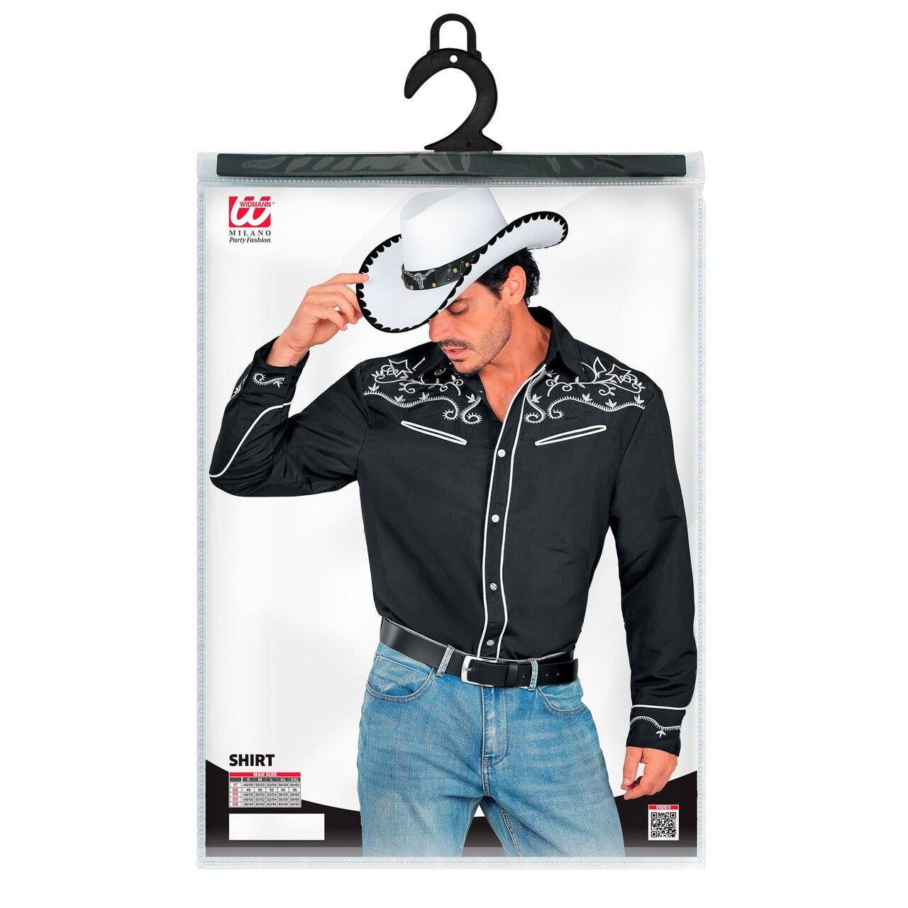 Op deze afbeelding zie je een Kostuums, van het merk Widmann. Western Cowboy Overhemd Zwart Man