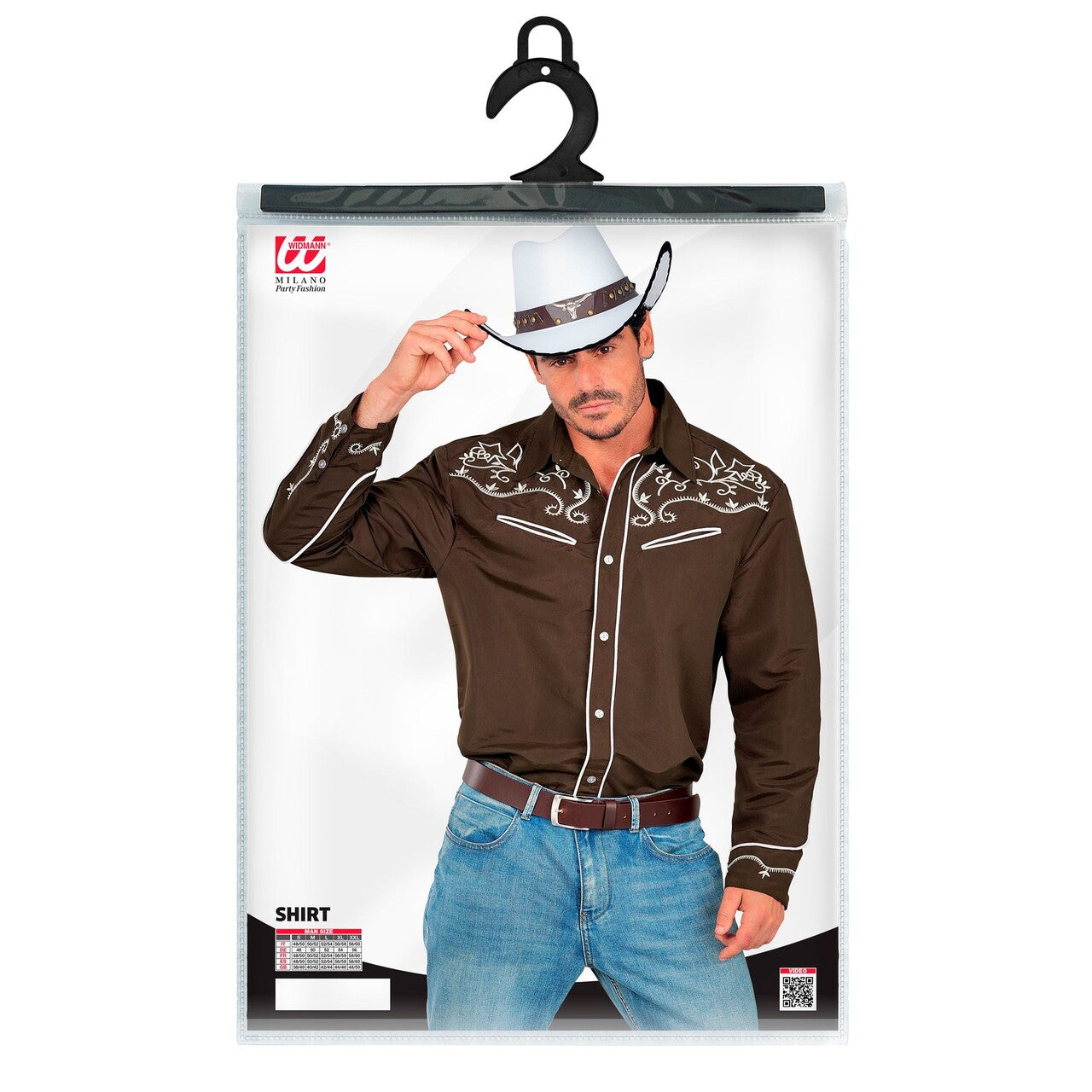 Op deze afbeelding zie je een Kostuums, van het merk Widmann. Western Cowboy Overhemd Bruin Man