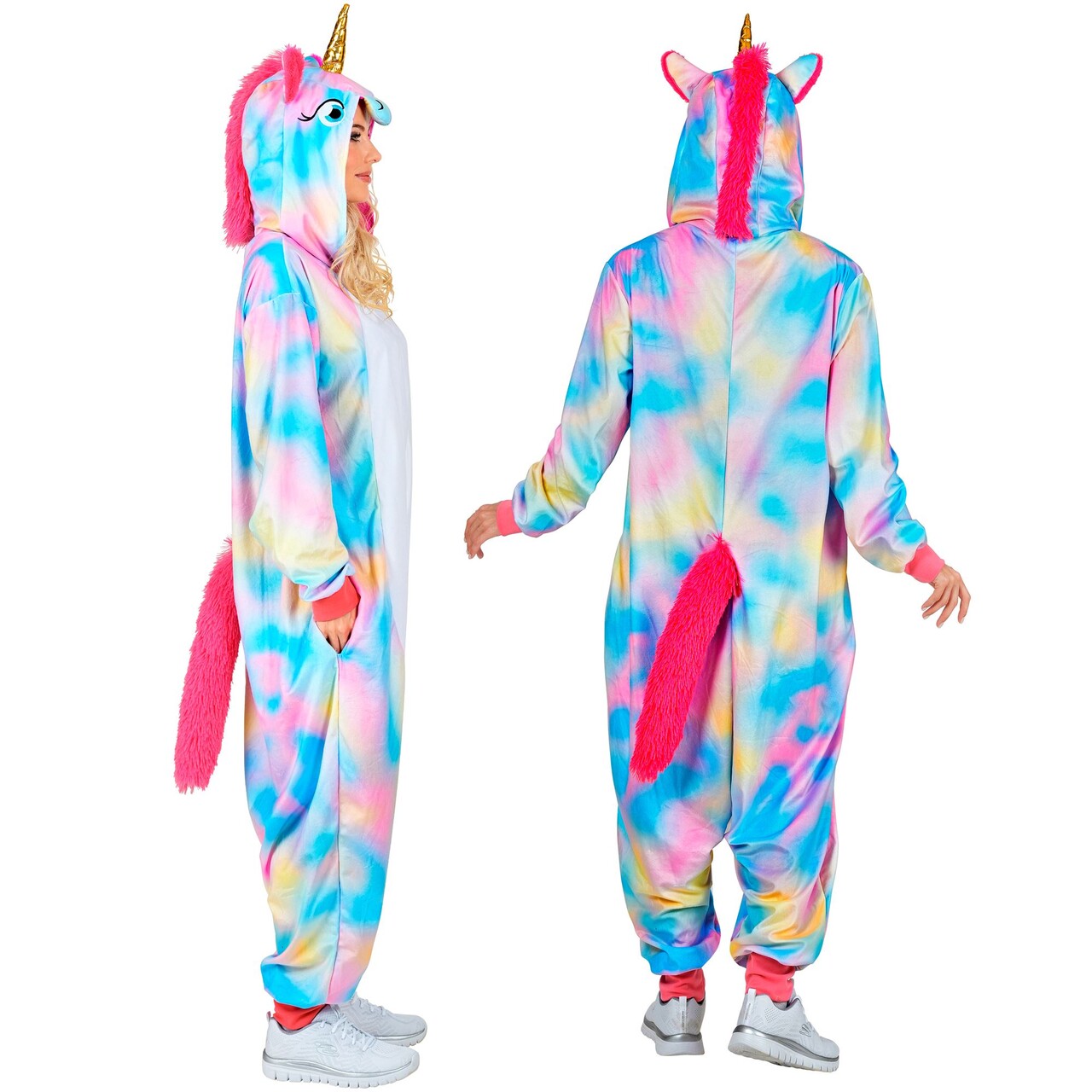 Op deze afbeelding zie je een Kostuums, van het merk Widmann. De Enige Echte Eenhoorn Onesie Kostuum