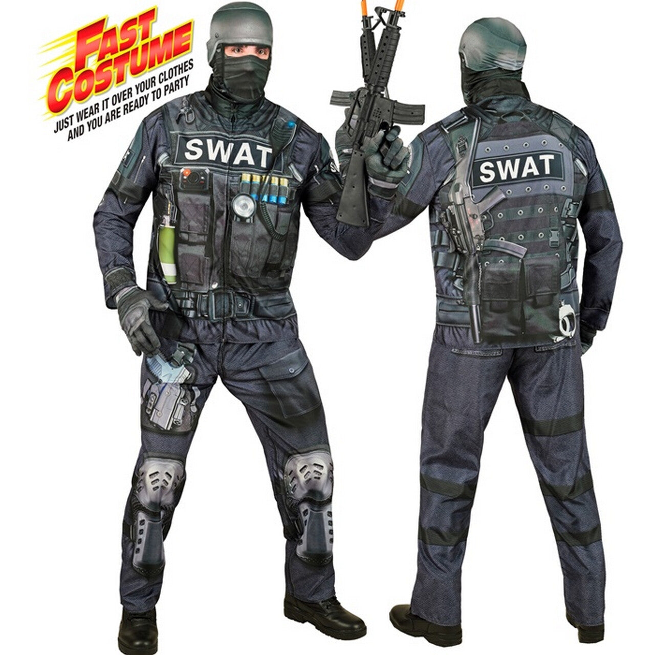 Op deze afbeelding zie je een Kostuums, van het merk Widmann. Special Swat Team Man Kostuum