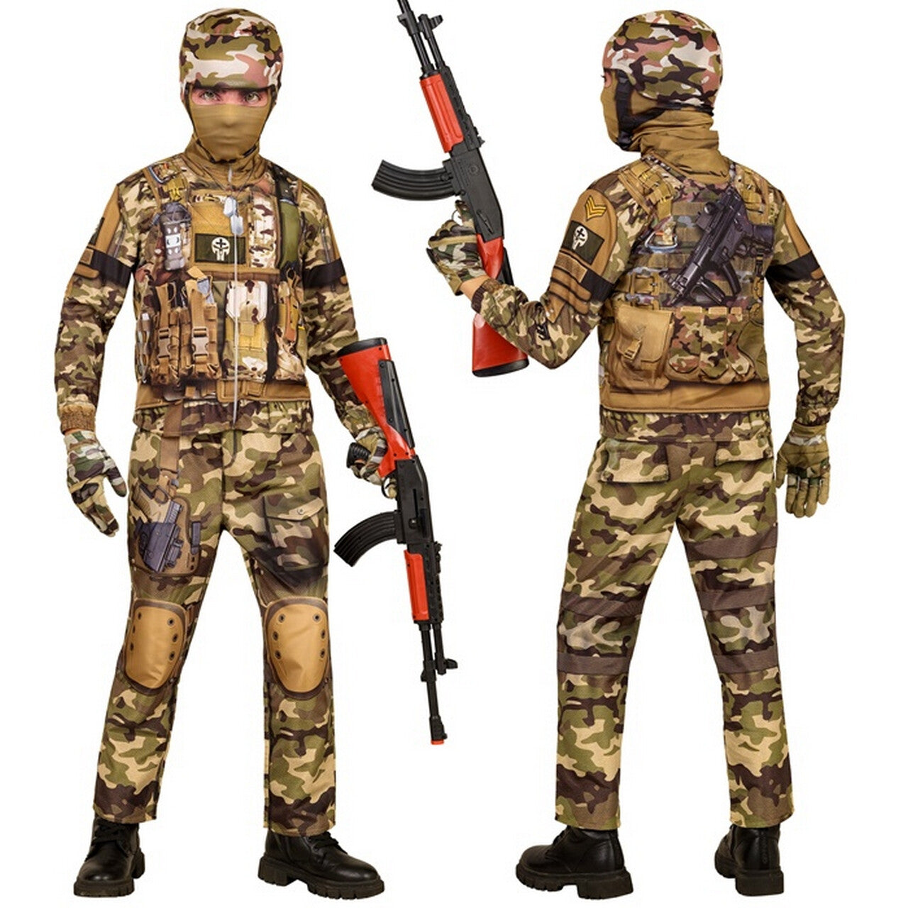 Op deze afbeelding zie je een Kostuums, van het merk Widmann. Special Ops Militair Kind Jongen Kostuum