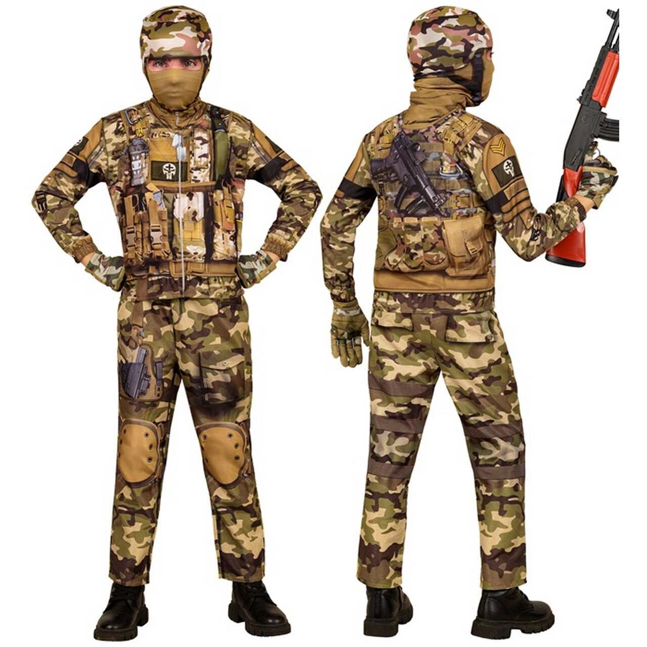 Op deze afbeelding zie je een Kostuums, van het merk Widmann. Special Ops Militair Kind Jongen Kostuum
