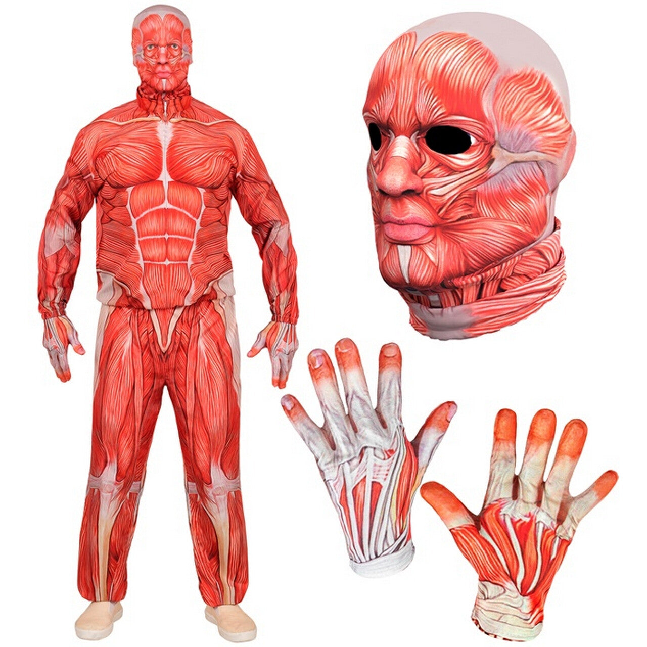 Op deze afbeelding zie je een Kostuums, van het merk Widmann. Strong Muscle Man Kostuum