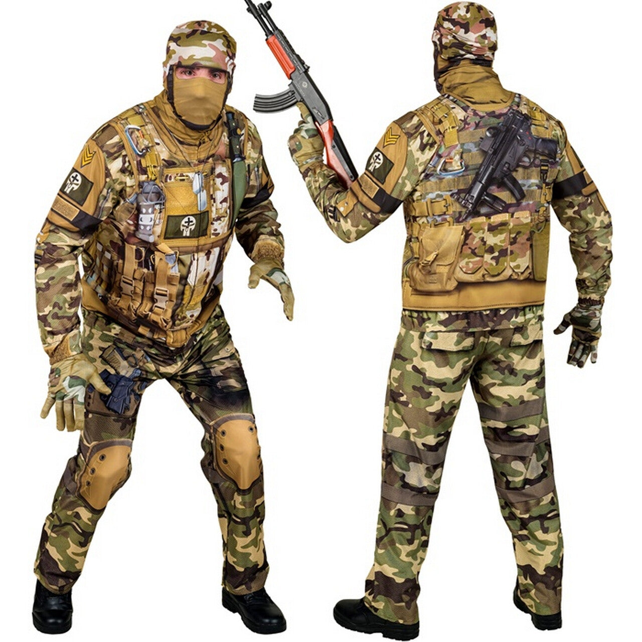 Op deze afbeelding zie je een Kostuums, van het merk Widmann. Special Ops Militair Brave Rick Man Kostuum