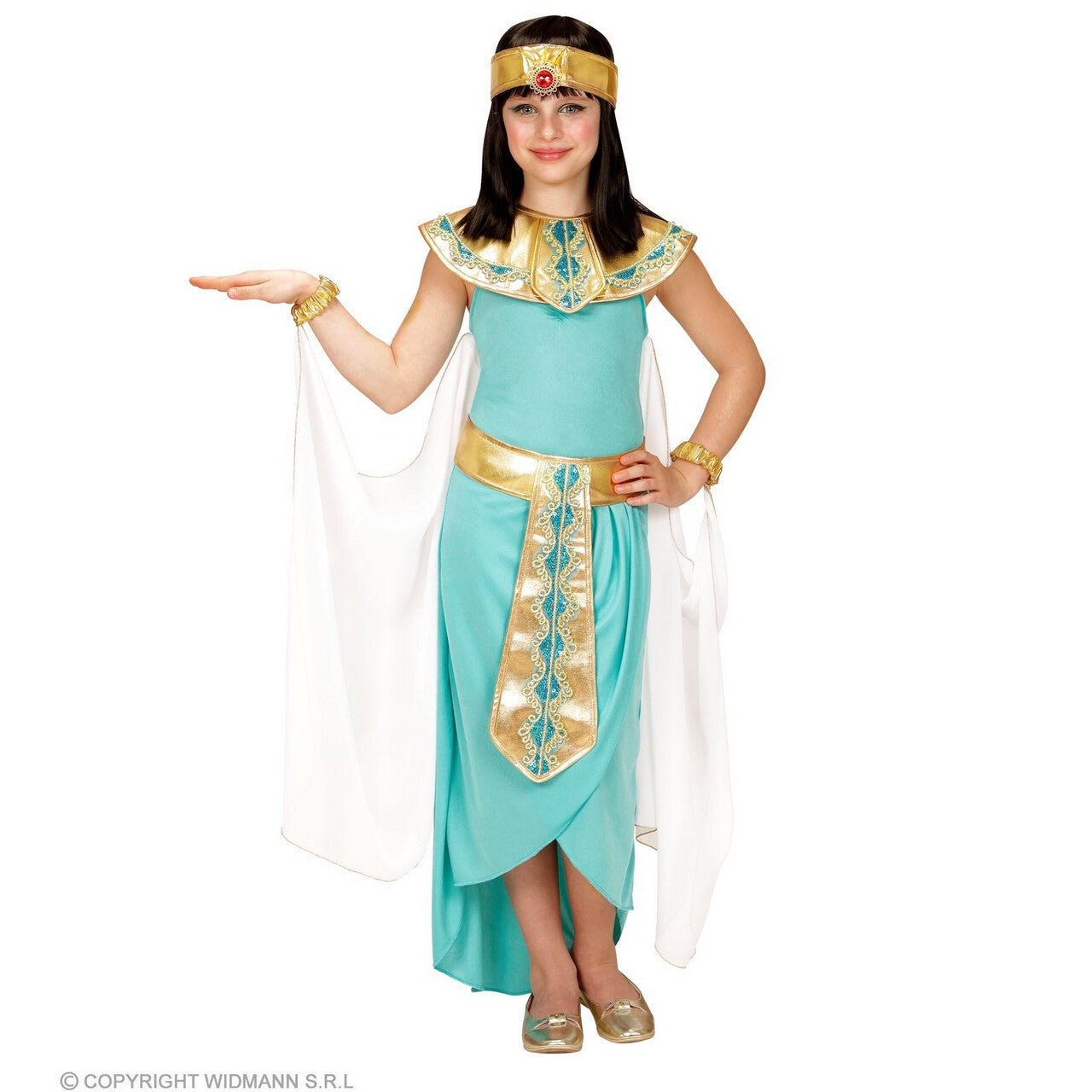 Op deze afbeelding zie je een Kostuums, van het merk Widmann. Elegante Egyptische Elzira Meisje Kostuum
