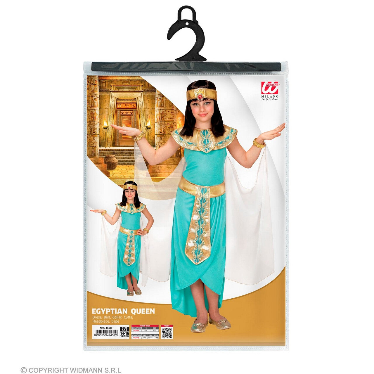 Op deze afbeelding zie je een Kostuums, van het merk Widmann. Elegante Egyptische Elzira Meisje Kostuum